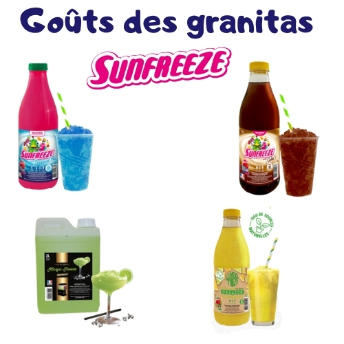 Tous les goûts des granitas Sunfreeze 🥤